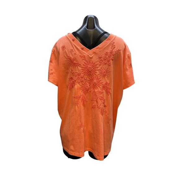NWT Johnny Was Coral Embroidered V-Neck Blouse XL - Picture 2 of 9